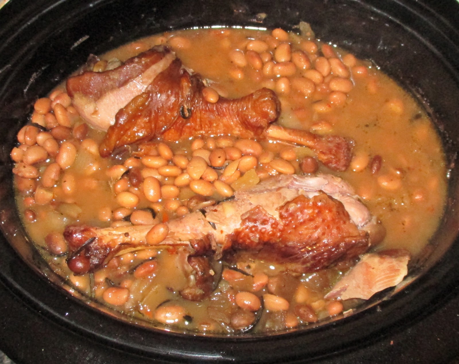 christine-s-cooking-crock-pot-smoked-turkey-legs-with-pinto-beans