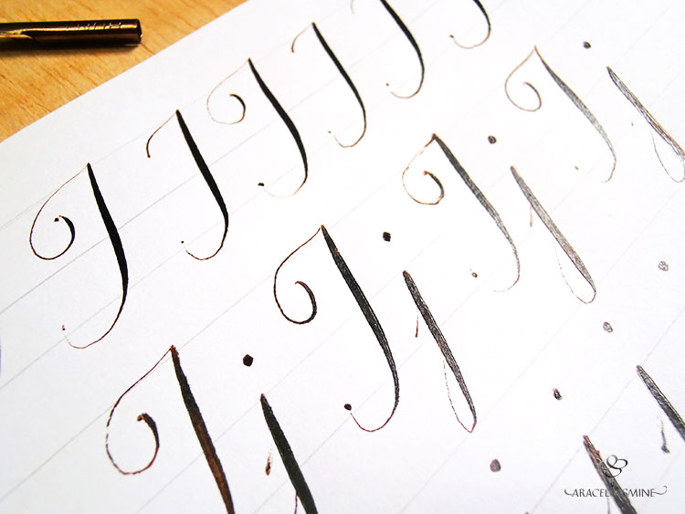 caligrafia copperplate aprender como escribir letra j abecedario