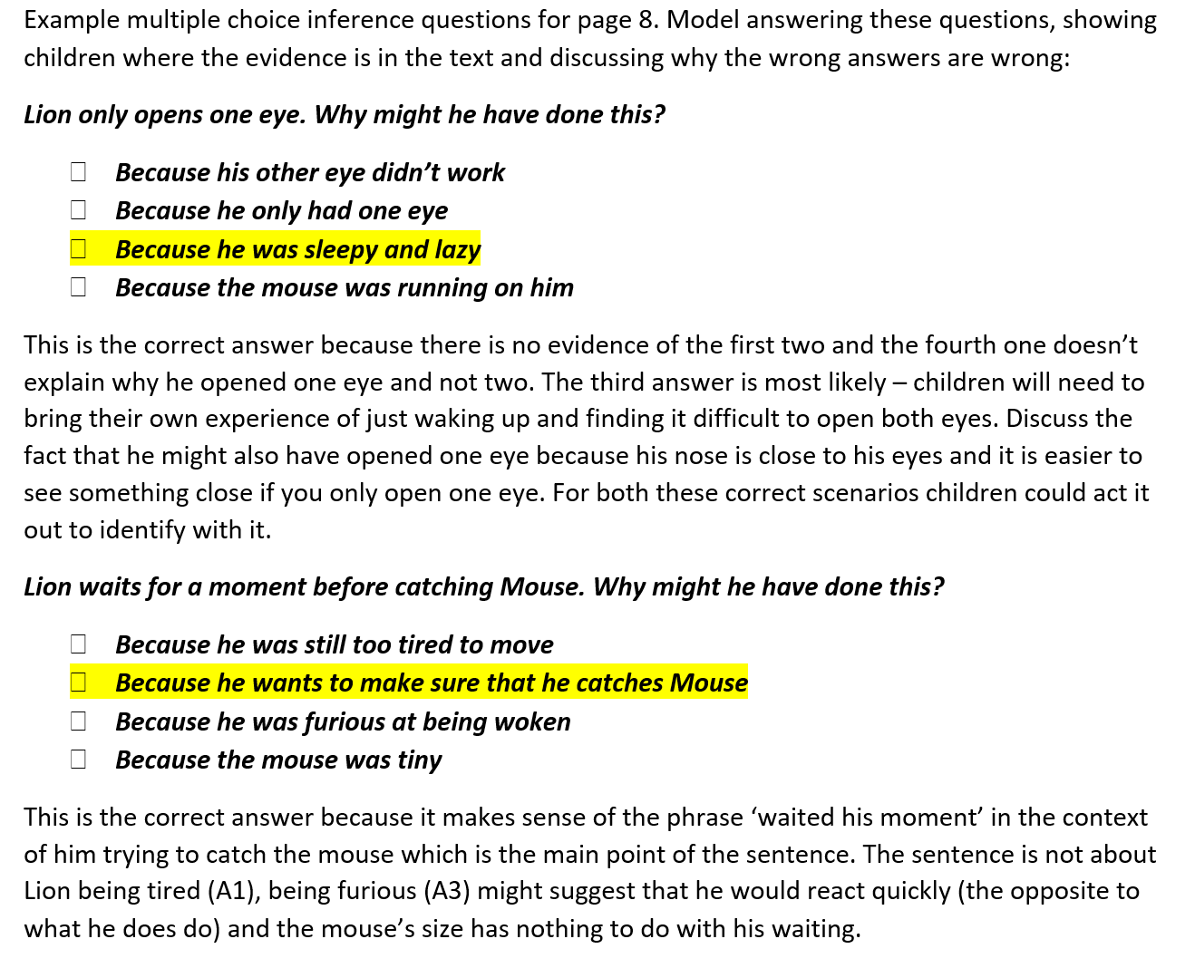 Inferences Examples