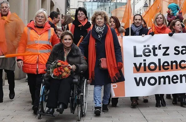 Grand Duchess Maria Teresa took part in a solidarity march against violence against women. Orange Week 2019