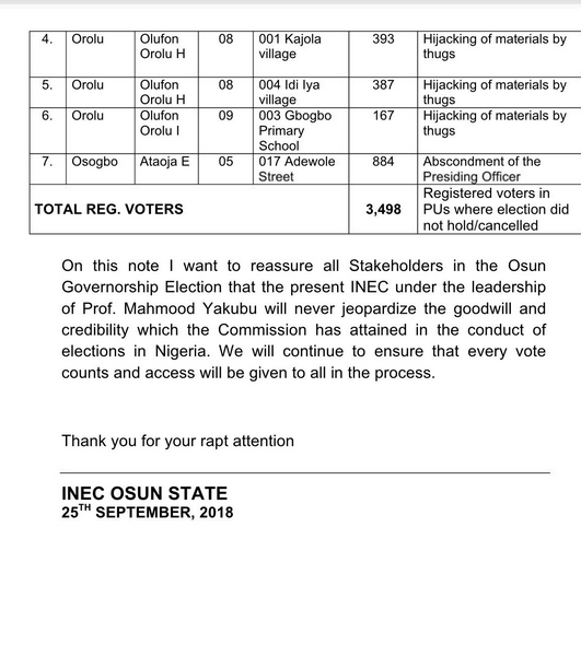 e #OsunDecides2018: INEC admits error in vote collation in Osun election