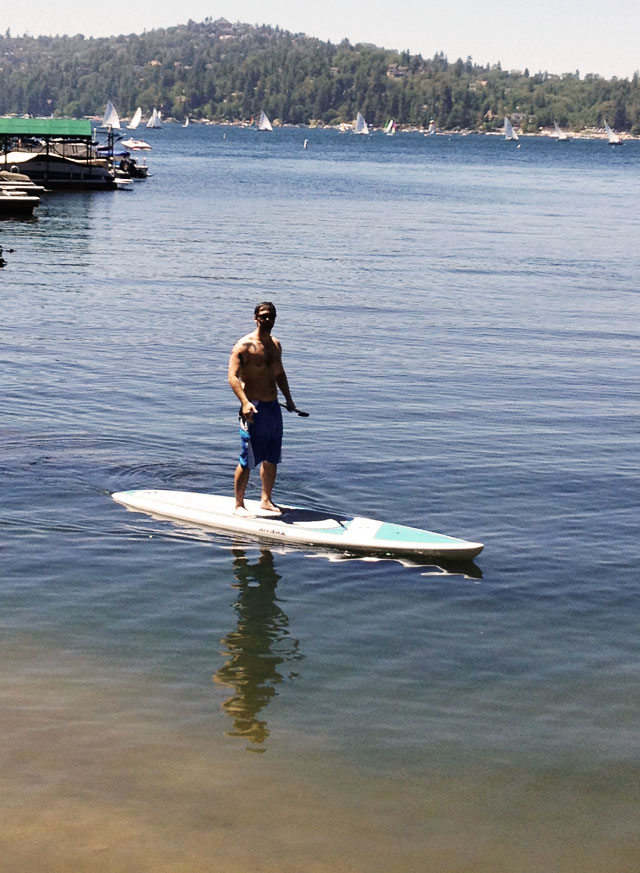 Stand Up Paddle Boarding on a lake
