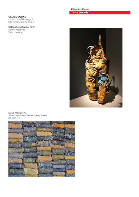 Cécile Borne art recyclage, art avec tissus échoués