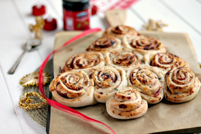 brie and cranberry tear share christmas tree bread a cornish christmas pinwheels