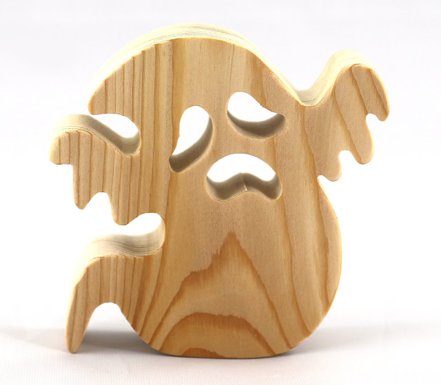 Handmade Halloween Wooden Toy Ghost Cutout Made From Pine Wood