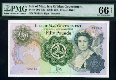 Isle of Man Fifty Pounds banknote money currency