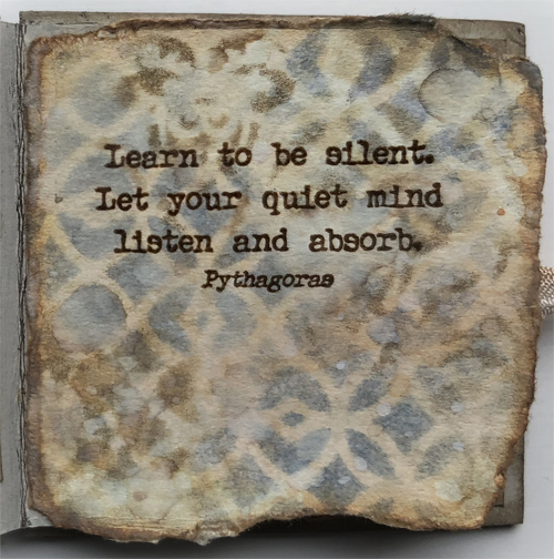 Mini Book by Nikki Acton featuring PaperArtsy  quote stamps by Alison Bomber