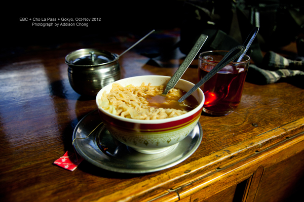 Rara noodle soup in Lobuche