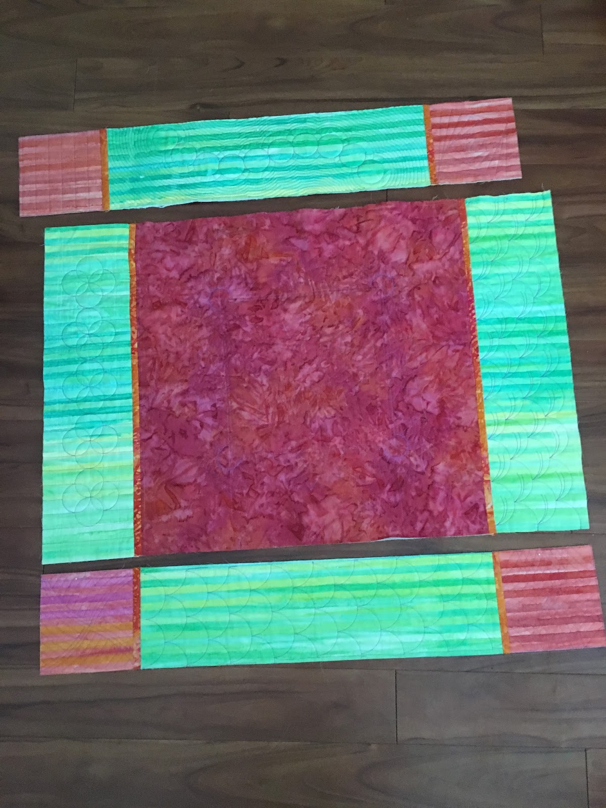 On Going Projects Sashing the Quilt As You Go (QAYG)