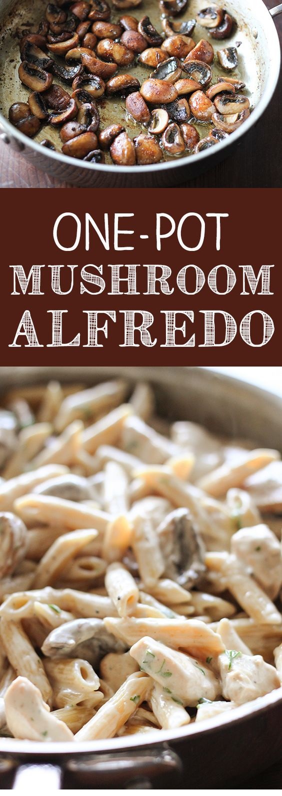 One-Pot Portobello Mushroom Chicken Alfredo