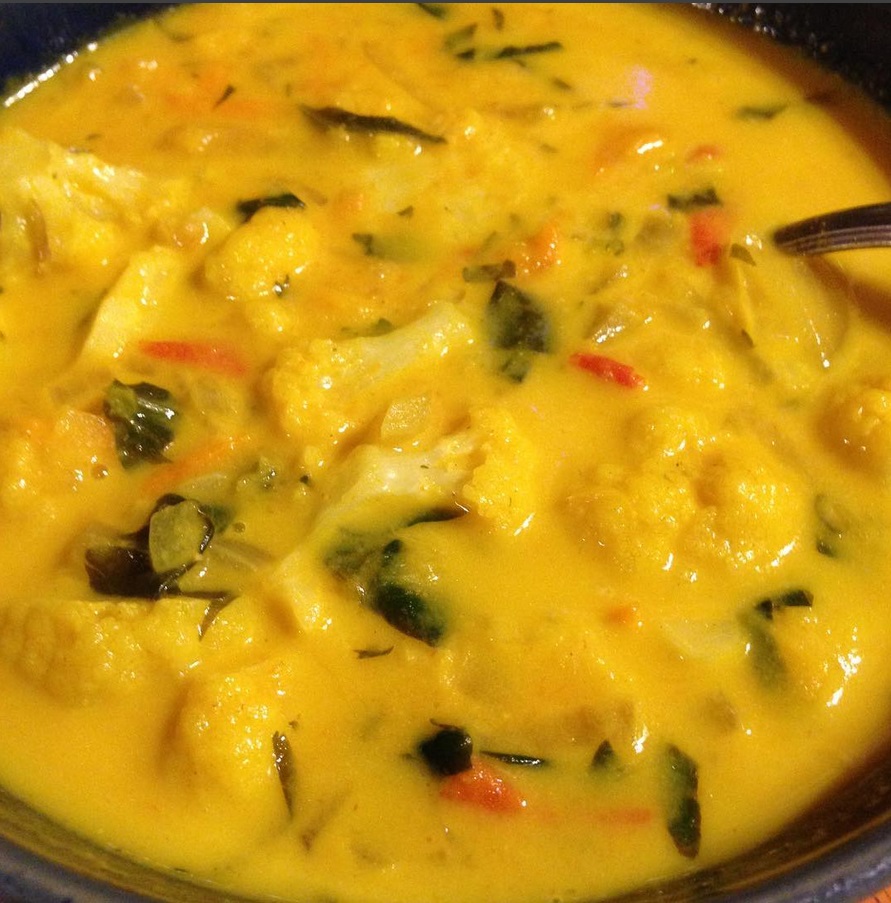 Heart On My Sleeve Cauliflower Coconut Ginger Tumeric Stew
