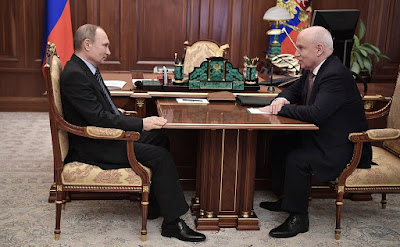 Russian President Vladimir Putin and Sergei Lebedev in the Kremlin.