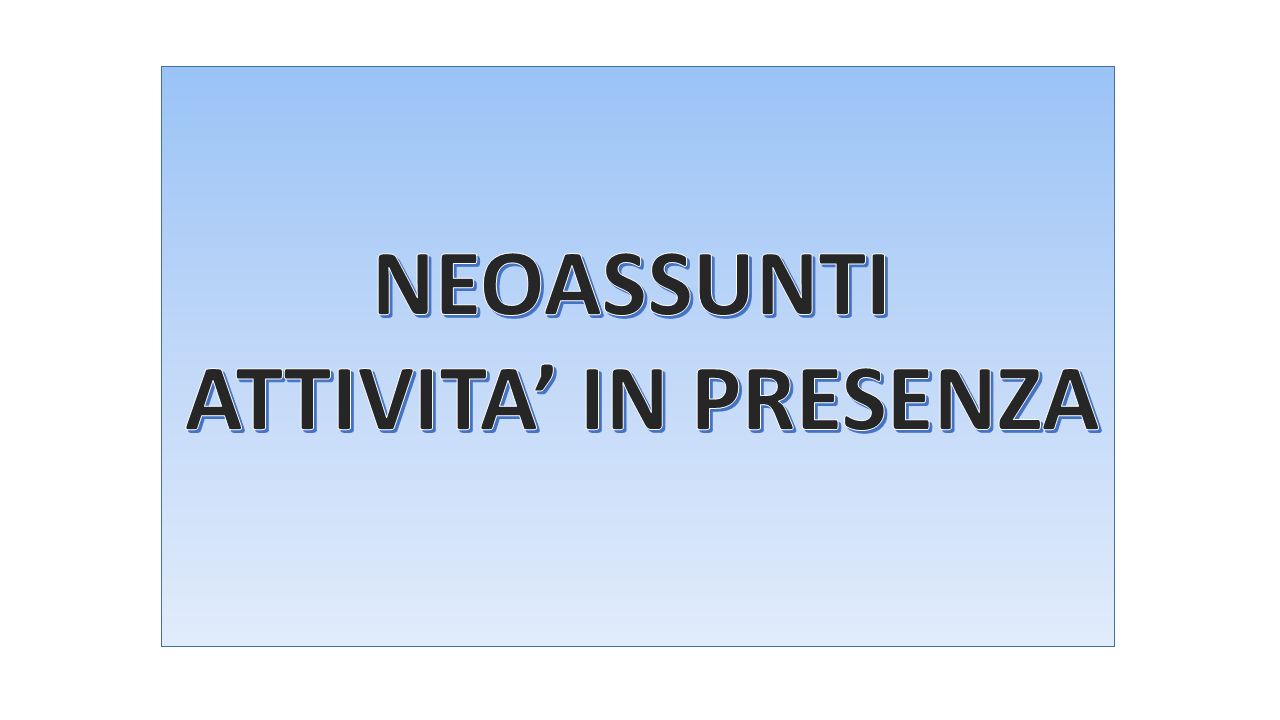Incontri in presenza anno di prova Incontri in presenza anno di prova