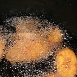 Plantains frying