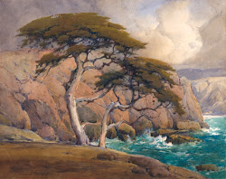 percy gray henry cypress trees near watercolour lobos point artists california 1924 paintings painting tree grey cm oil painters van