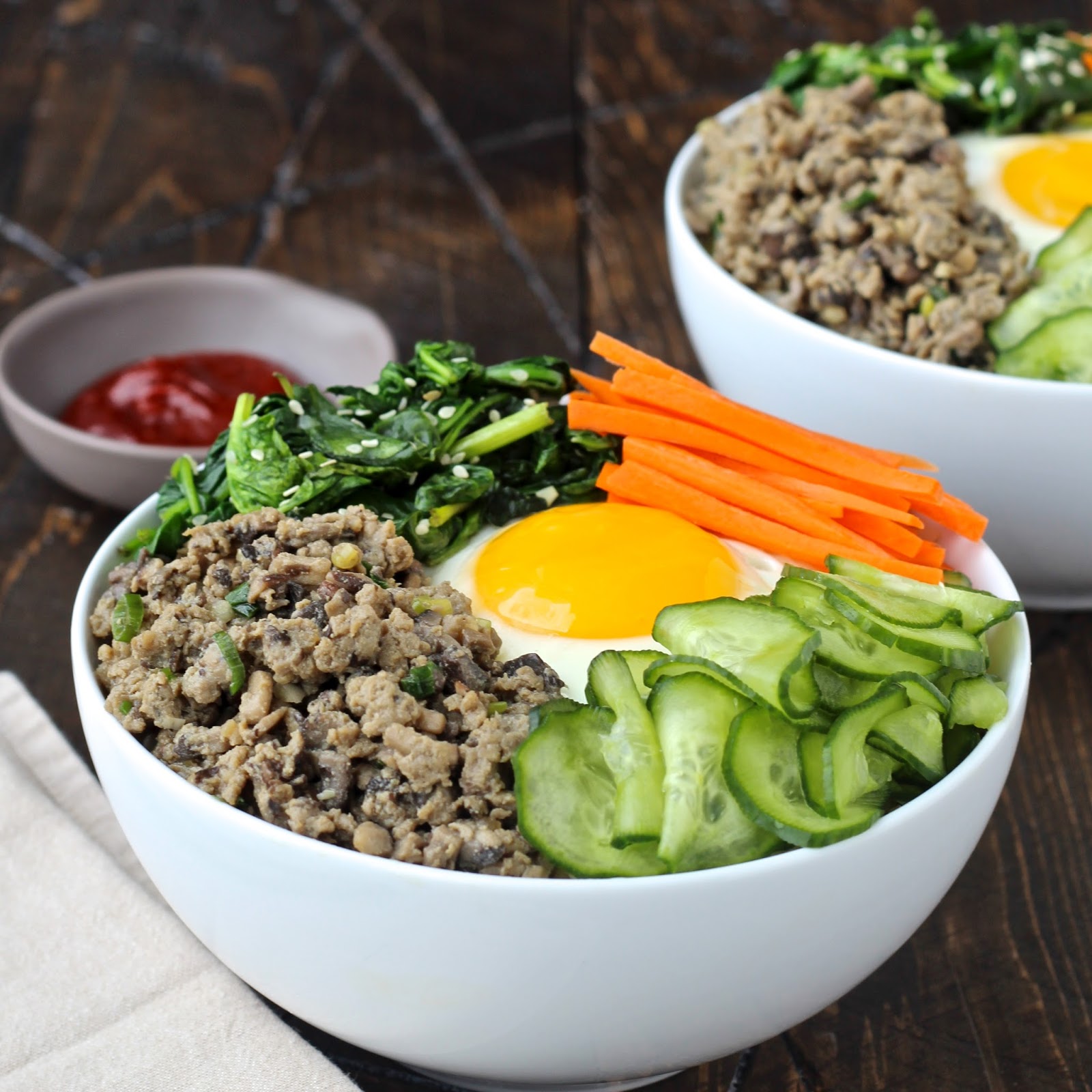 Dining with the Doc Korean Rice Bowls with Turkey and Mushrooms The