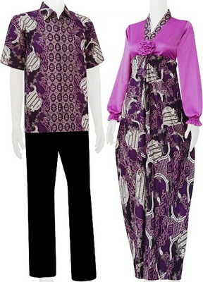 Busana lebaran couple batik kombinasi polos Busana lebaran couple batik kombinasi polos