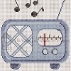  retro radio cross stitch chart