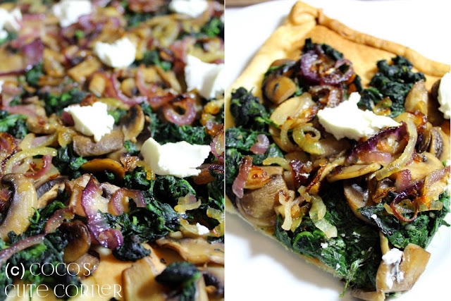 Tart with Mushrooms, Spinach and Goat Cheese