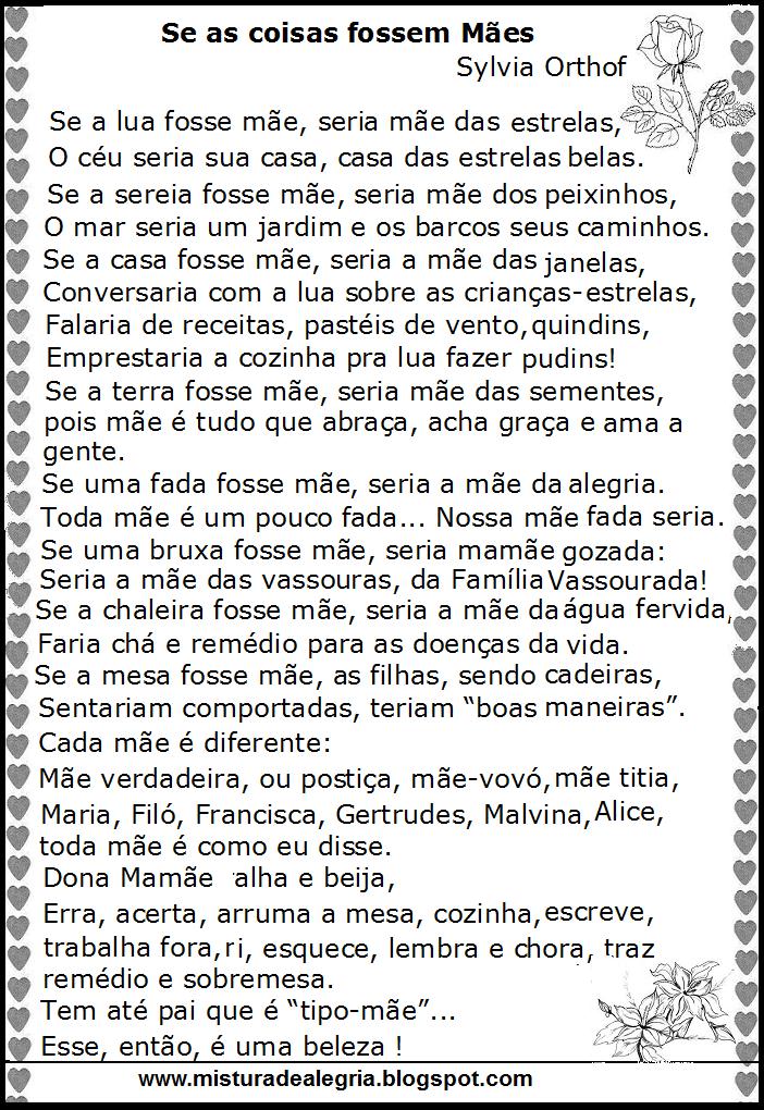 Atividades Com O Texto Se As Coisas Fossem Mães Texto Exemplo
