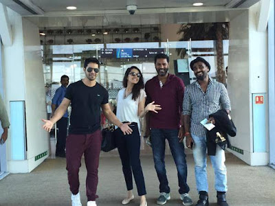 Shraddha Kapoor,Varun Dhawan, Remo D'souza and Prabhudeva! at Hyderabad airport 