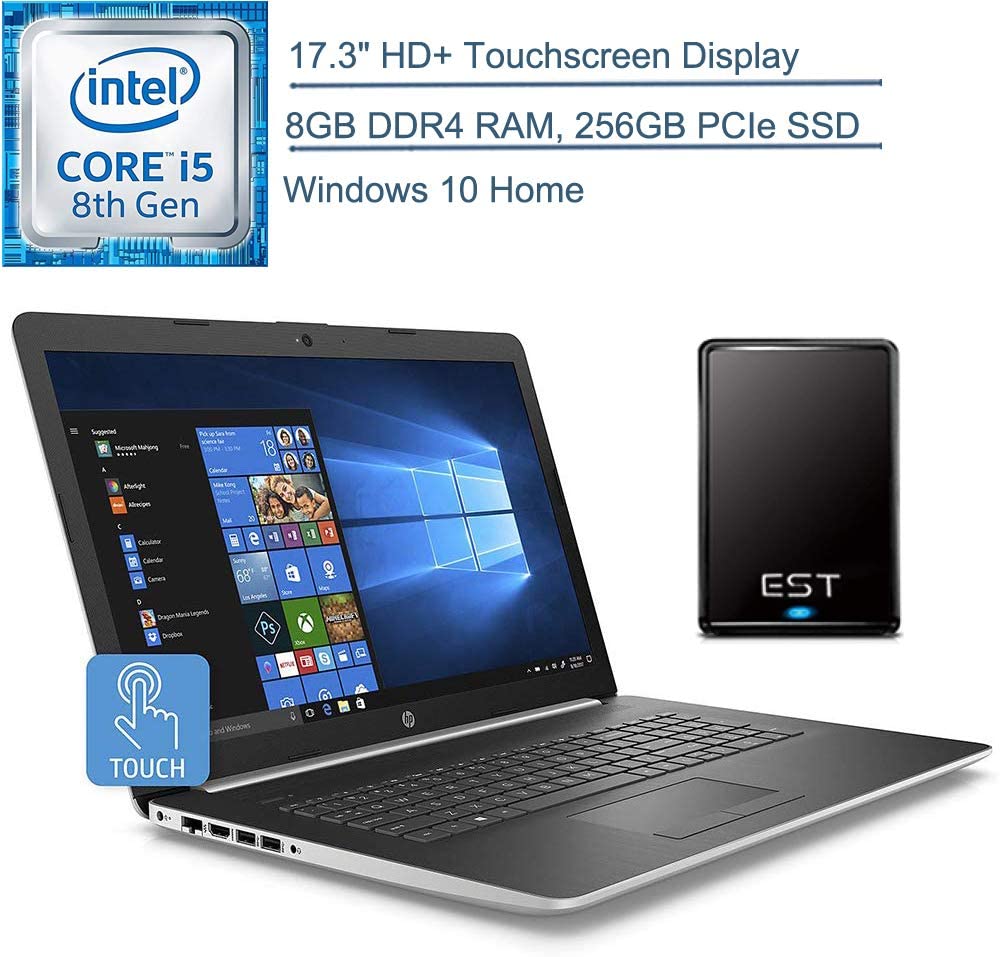 2020 HP 17.3" Touchscreen Laptop Computer/ Intel Quad-Core i5-8265U (Beats i7-7500U)/ 8GB DDR4 RAM/