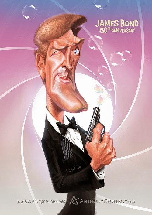 03-Roger-Moore-James-Bond-007-Anthony-Geoffroy-Caricature-Illustrations-Comics-www-designstack-co