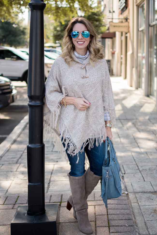 WEEKEND STEALS | Cable Knit Fringe Poncho – Honey We're Home