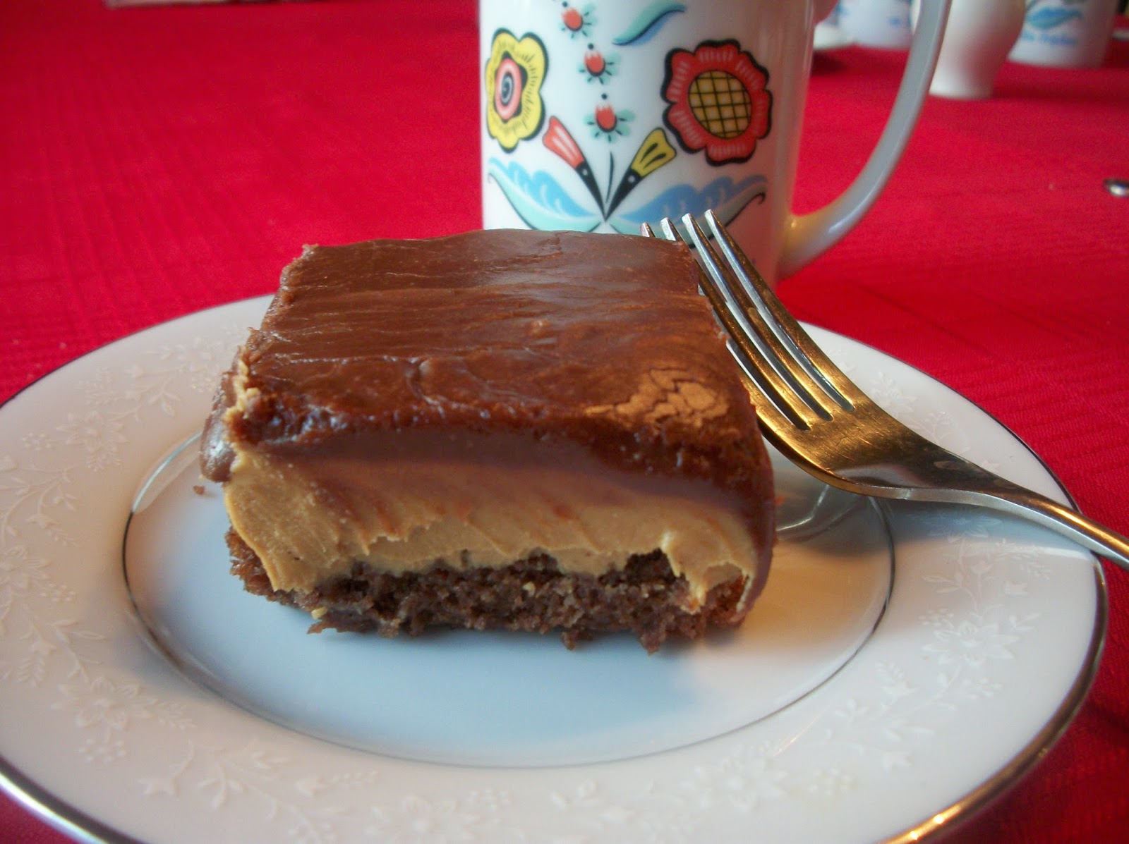 Cook with Sara Chocolate Peanut Butter Fudge Cake