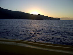 Sailing Away from Catalina Island at Night