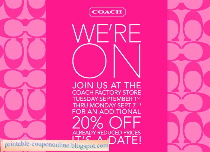 Coach coupon printable 2018