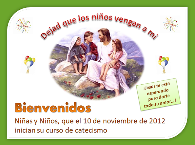 Catecismo Tarjetas De Bienvenida A Catequesis miparroquiadelosdoceapostoles.blogspot.com