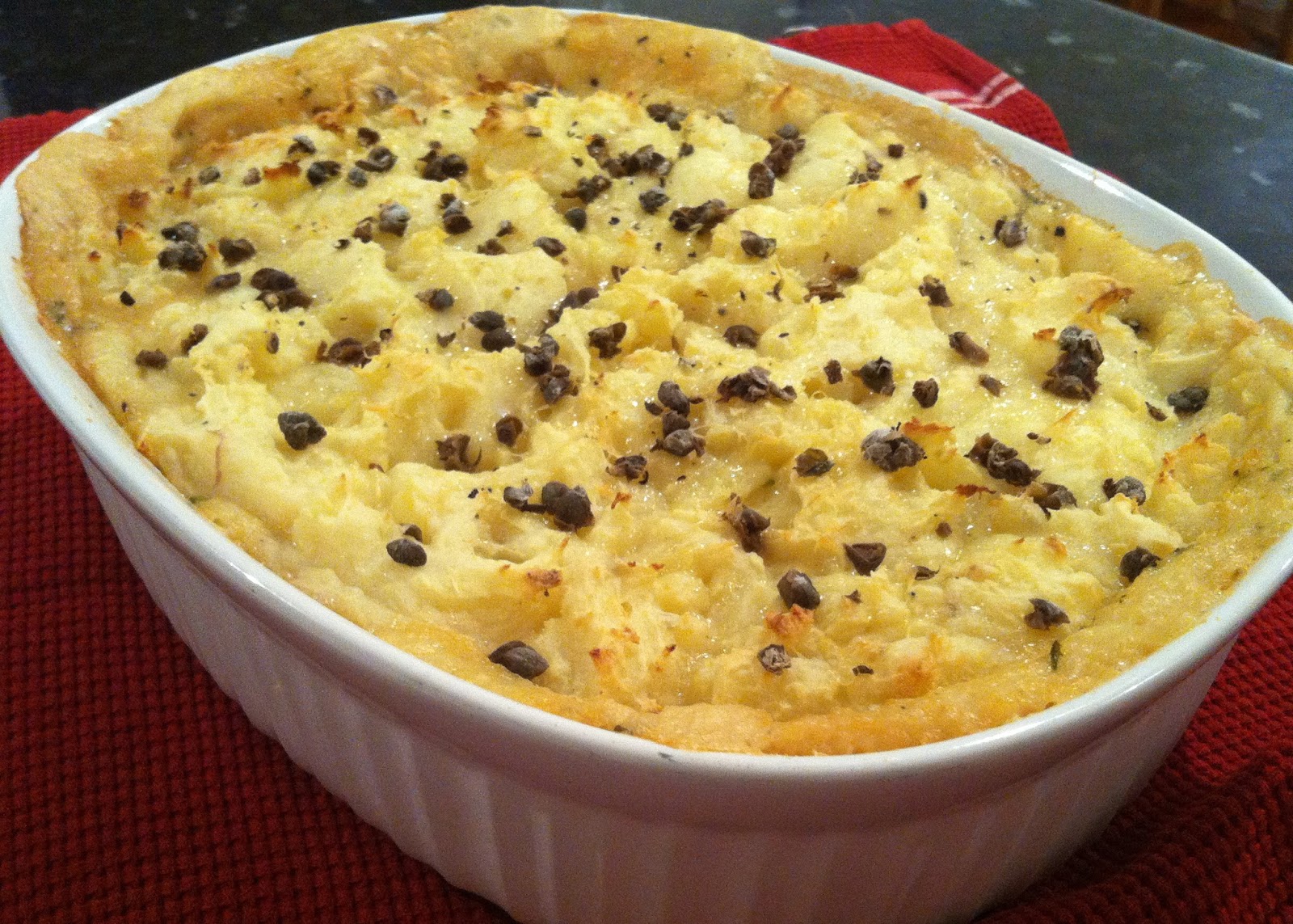 Southern Spoon Fisherman's Pie topped with Crispy Capers