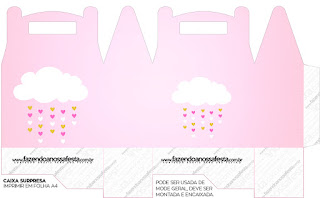 Blesing Rain for Girls: Free Printable Boxes. Blesing Rain for Girls Free Printable Lunch Box.