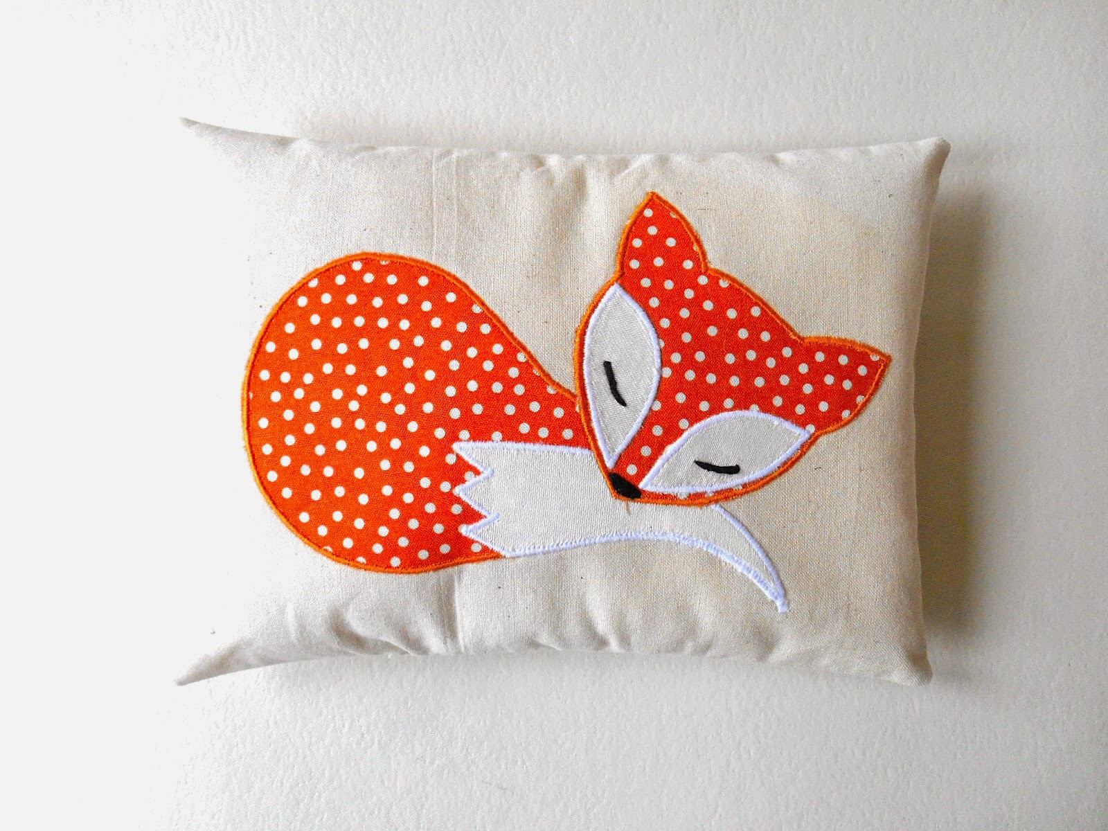 orange fox mini pillow