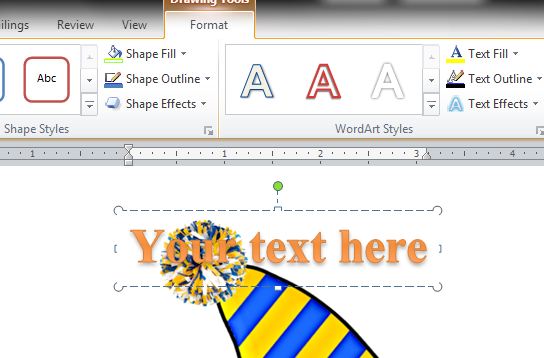 Milliepie s musings adding text to a picture in microsoft word