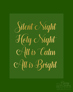 Silent Night printable in green