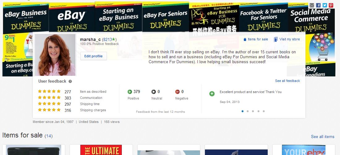 Be Social Update your New eBay User Profile