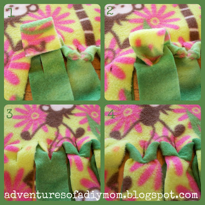 Tied Fleece Blanket Tutorial, No Sew Craft, No Sew Blanket Pattern -   Singapore