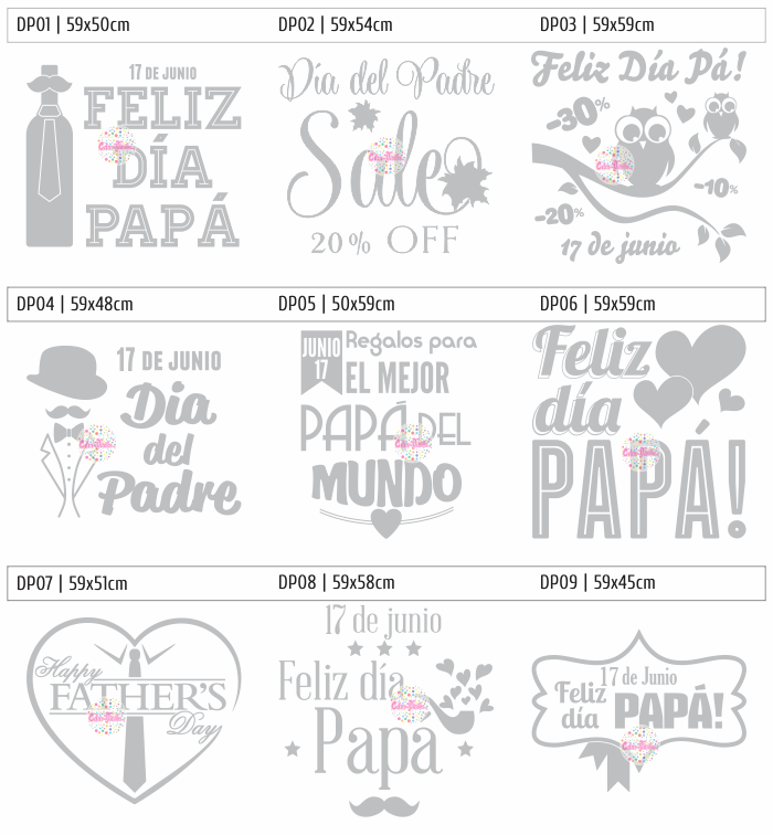 vinilo ploteo vidrieras dia del padre 2018 calco sticker