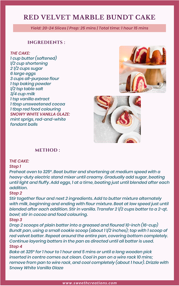 RED VELVET MARBLE BUNDT CAKE RECIPE