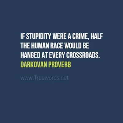 If stupidity were a crime, half the human race would be hanged at every crossroads