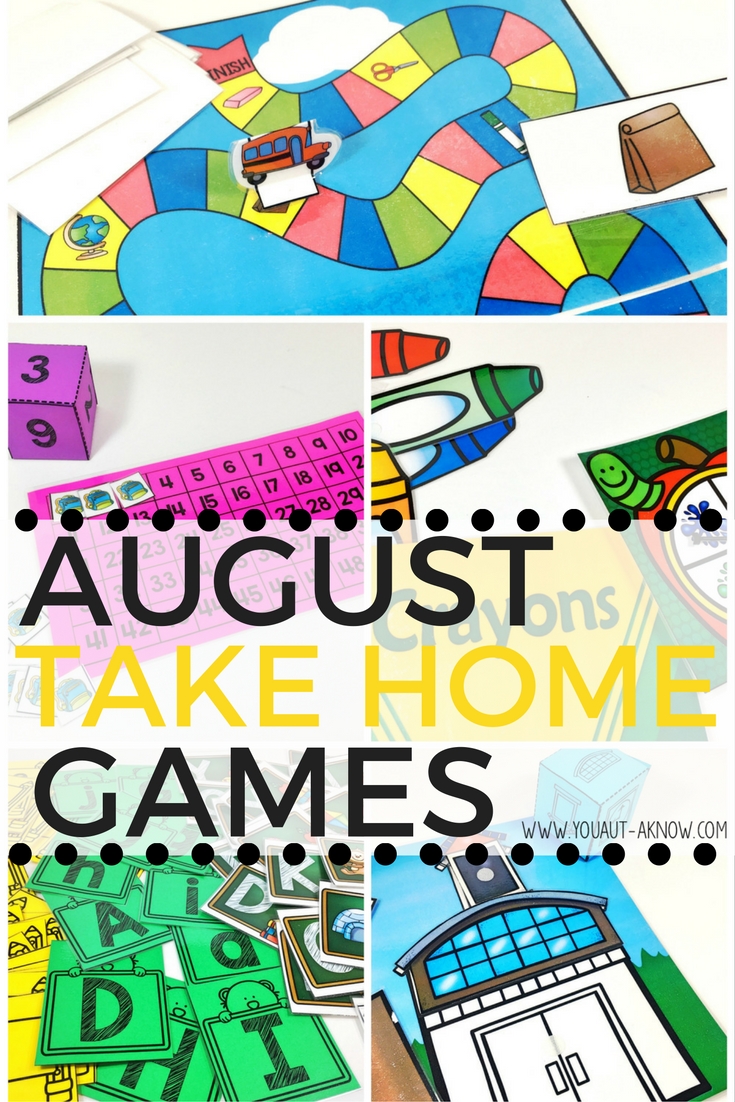 Make homework a thing of the past! August Take Home Games are a perfect homework replacement. This is how I'm quitting homework packs this year. Each week, students take home a different game to play with their families and generalize social skills.