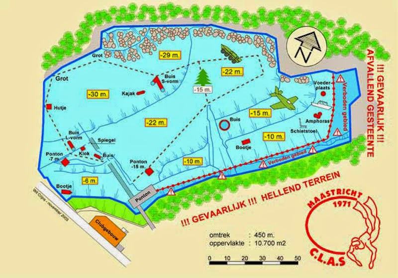 Plattegrond van de zandsteengroeve La Gombe, vlakbij Esneux Plattegrond van de zandsteengroeve La Gombe, vlakbij Esneux