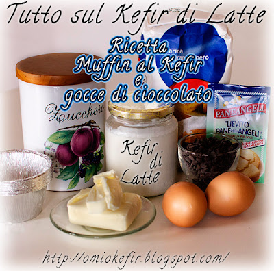 Ingredienti per la ricetta dei muffin con Kefir di latte e cioccolata