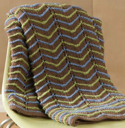 Earth Tone Knit Afghan - Free Pattern