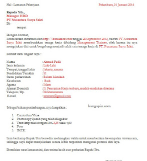 Contoh Surat Lamaran Kerja Contoh Surat Lamaran Kerja