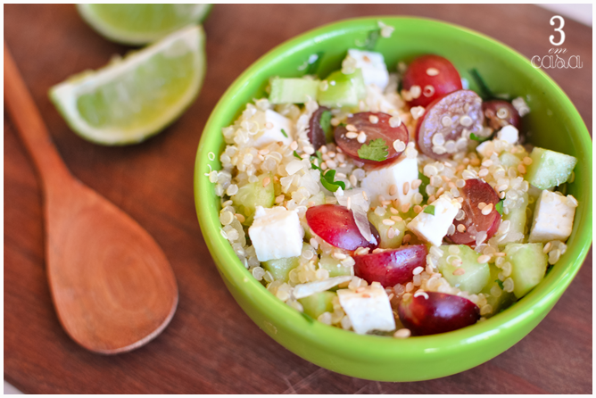 como fazer salada uva quinoa