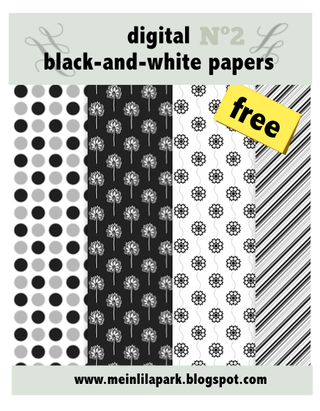 free digital black-and-white scrapbooking papers No2 – ausdruckbare