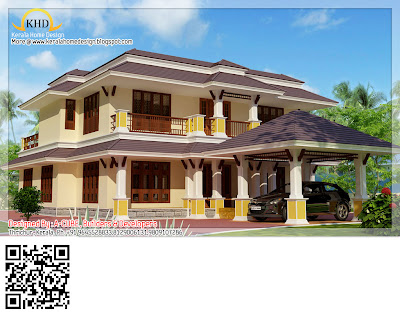 Kerala Style Duplex House Architecture -  242 Square feet (2600 Sq. Ft) - November 2011